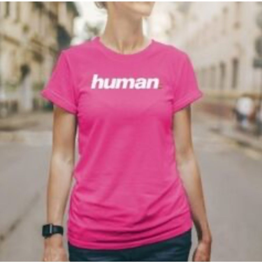 NWT New Queer Eye Graphic T-Shirt Tee "human" Unisex Magenta Pink XL LGBTQ